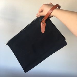 Black Ichizawa Shinzaburo Hanpu Clutch Bag